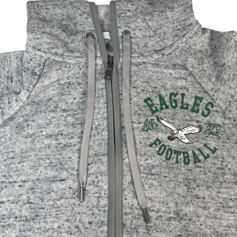 WEAR by Erin Andrews Philadelphia Eagles Hoodie Women Medium Gray NFL Full Zip